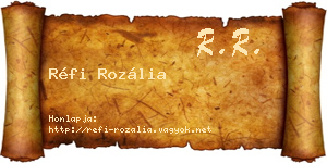 Réfi Rozália névjegykártya